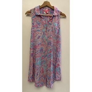 Lilly Pulitzer Natalie Sleeveless‎ Cover Up Shirt Dress Prosecco Pink Size XS